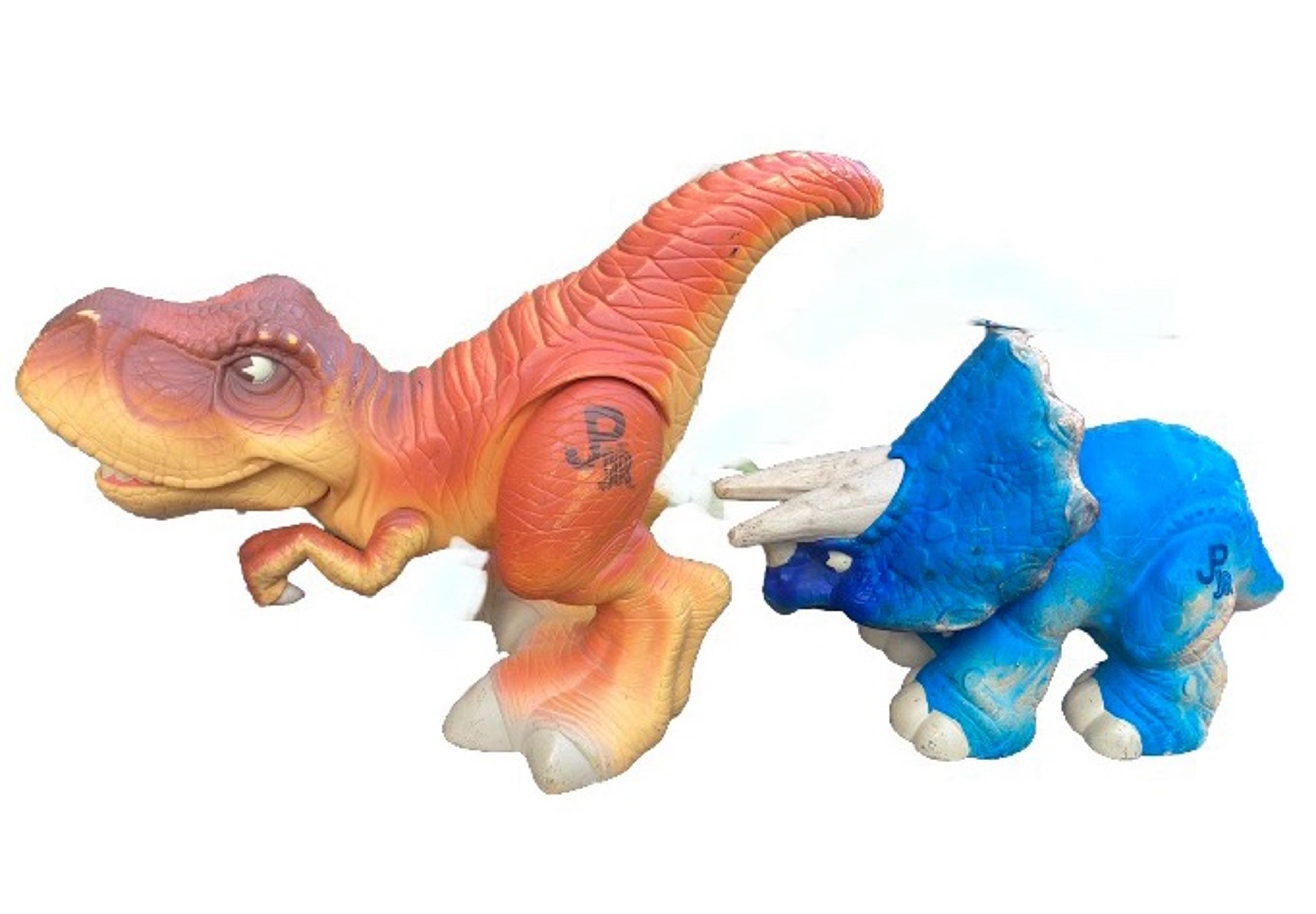 Vintage 2000s Jurassic Park Jr Blue Triceratops Playskool Hasbro Dinosaur