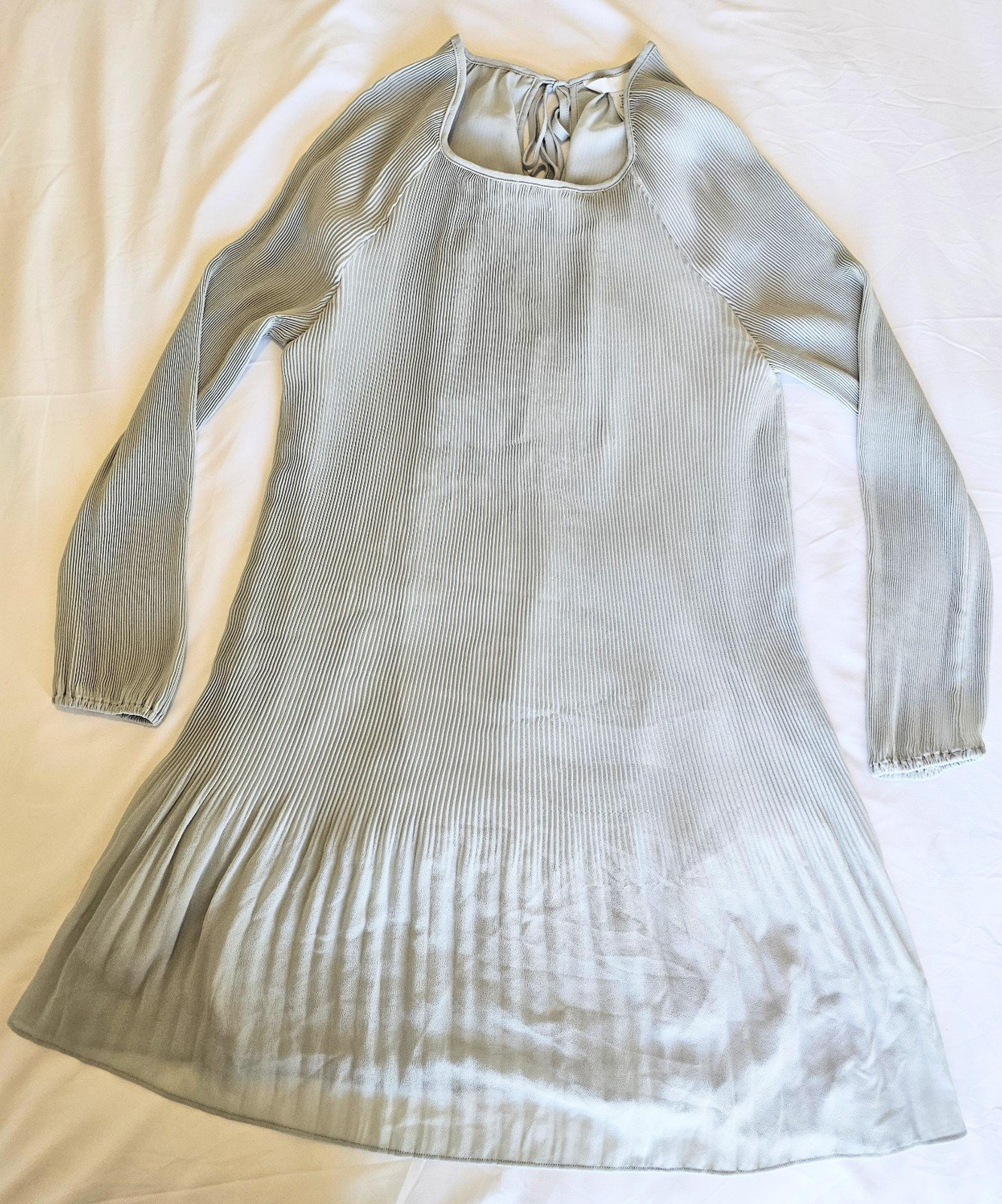 H&M Green Grey Stretch Midi Dress Lightweight Summer Spring Long Sleeve M
has so