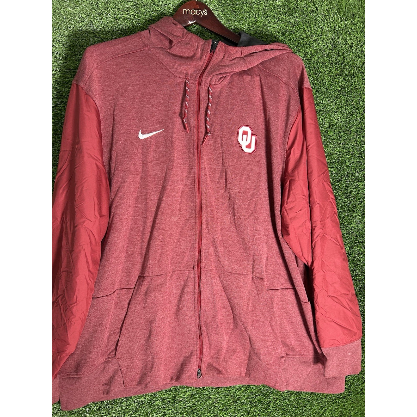 Nike Oklahoma Sooners Full Zip Jacket Dri Fit Mens 4XL Hooded OU Red