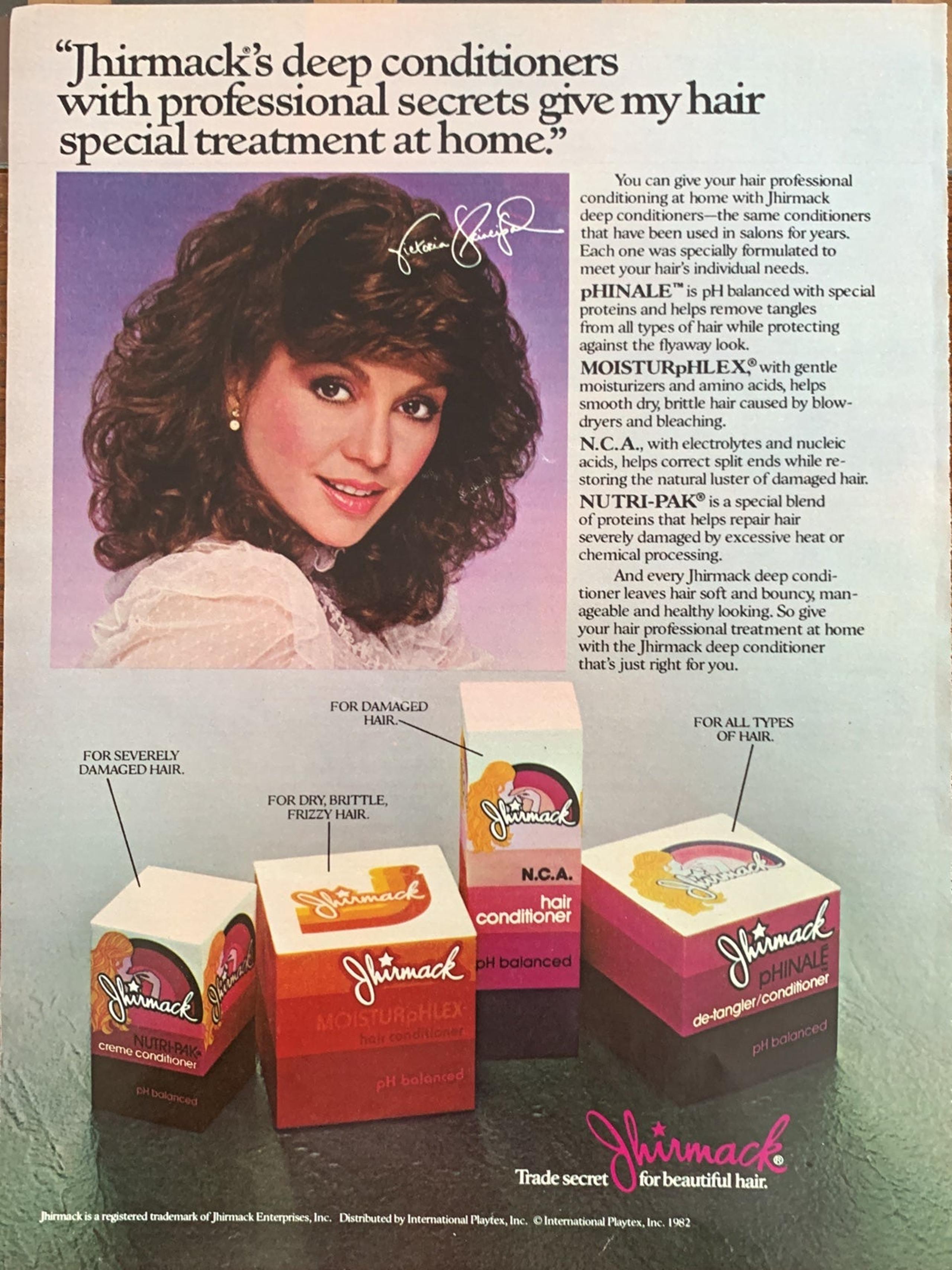 1982 Jhirmack Hair care products advertisement