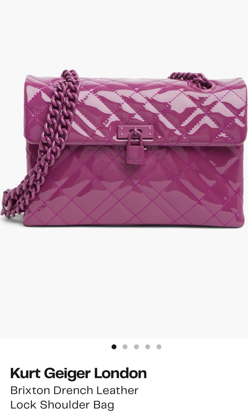 Kurt Geiger London Brixton Drench Leather Purple bag