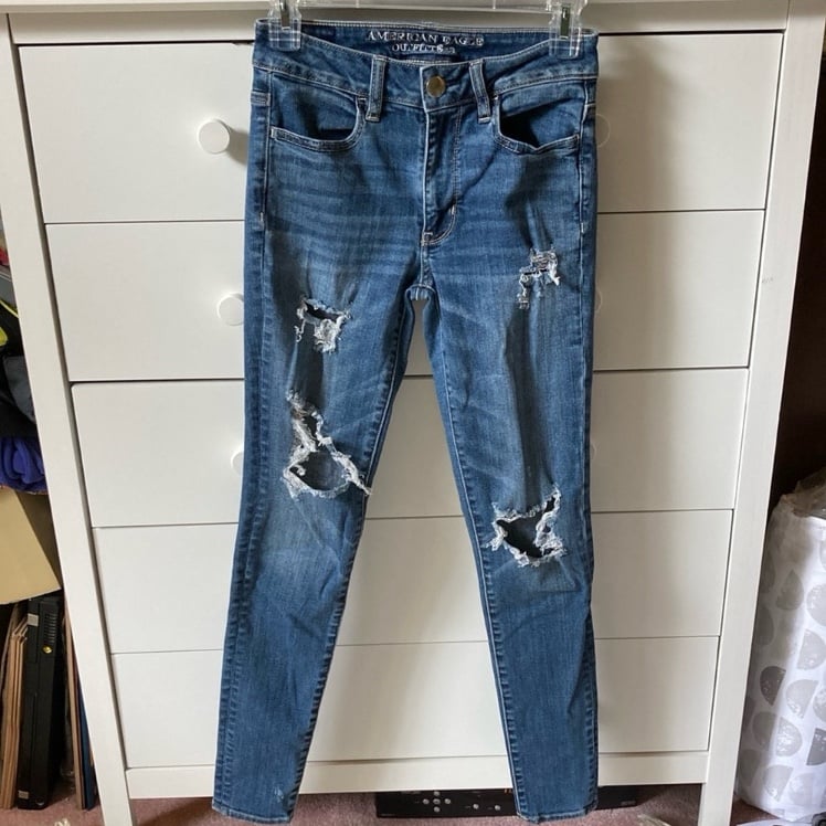 AMERICAN EAGLE SIZE 2 HI-RISE SUPER STRETCH JEGGINGS