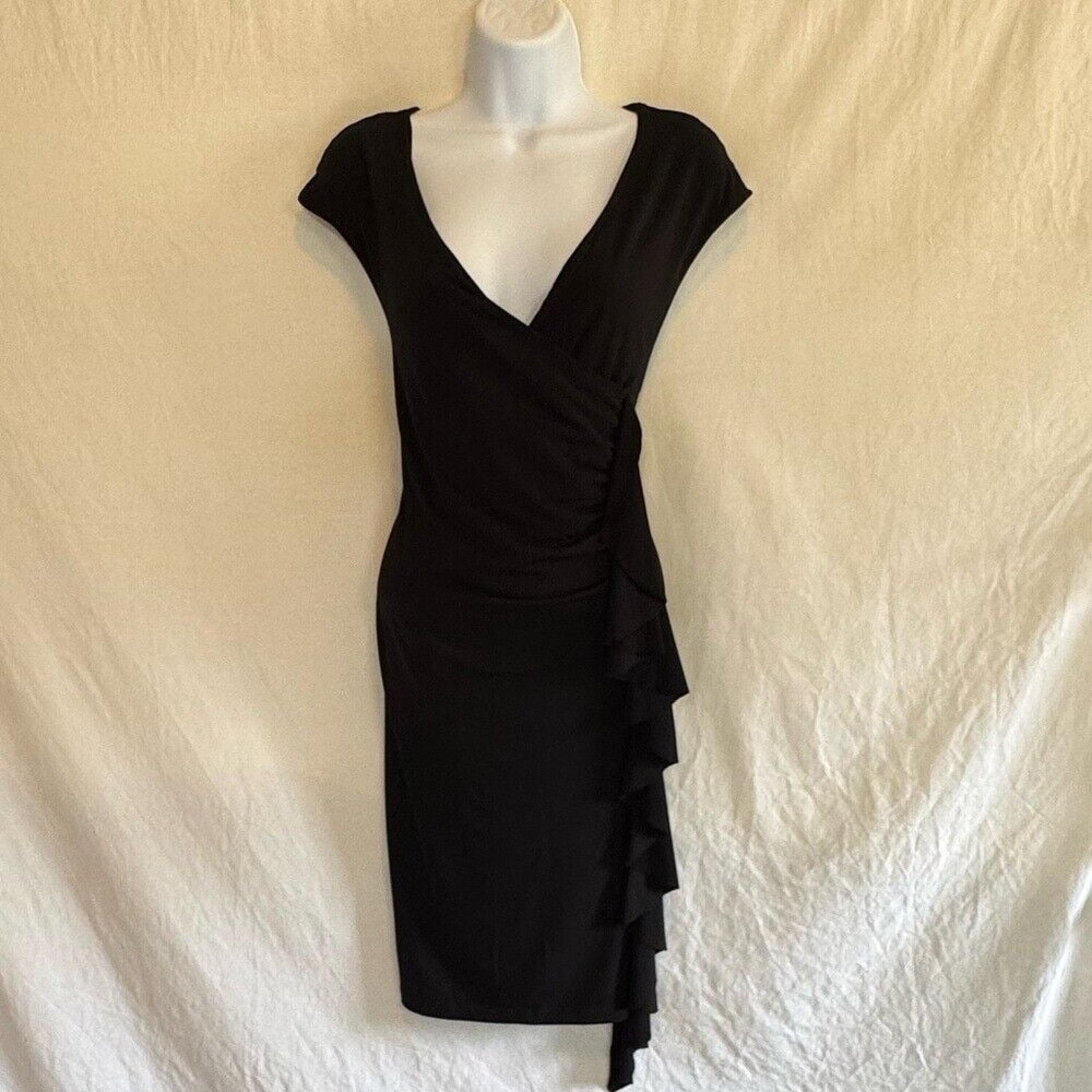 D-45 Isabella Rodriguez Black Ruffled Sleeveless Maxi Dress Size 12