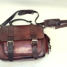 True Vintage 1960s Unisex Leather Messenger/Book Bag