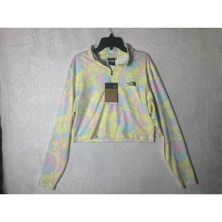 NWT The North Face Pastel Long Sleeve Cropped Quarter Zip Pullover Size XL
