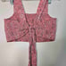 House of Harlow Pink Floral Smocked Crop Top Tiered Maxi Skirt Set Size Small
