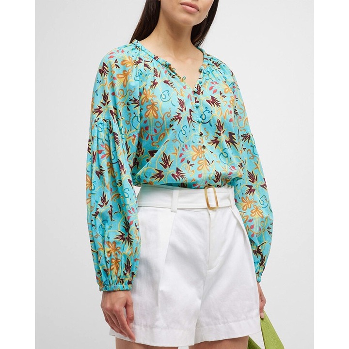 A.L.C. Capri Printed V-Neck Top Blouse size 0