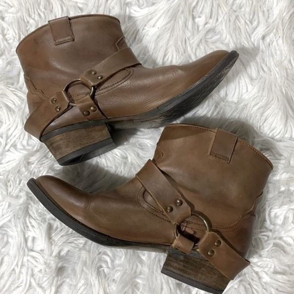 DIEGO di Lucca Shorty western bootie in brown leather size 9
