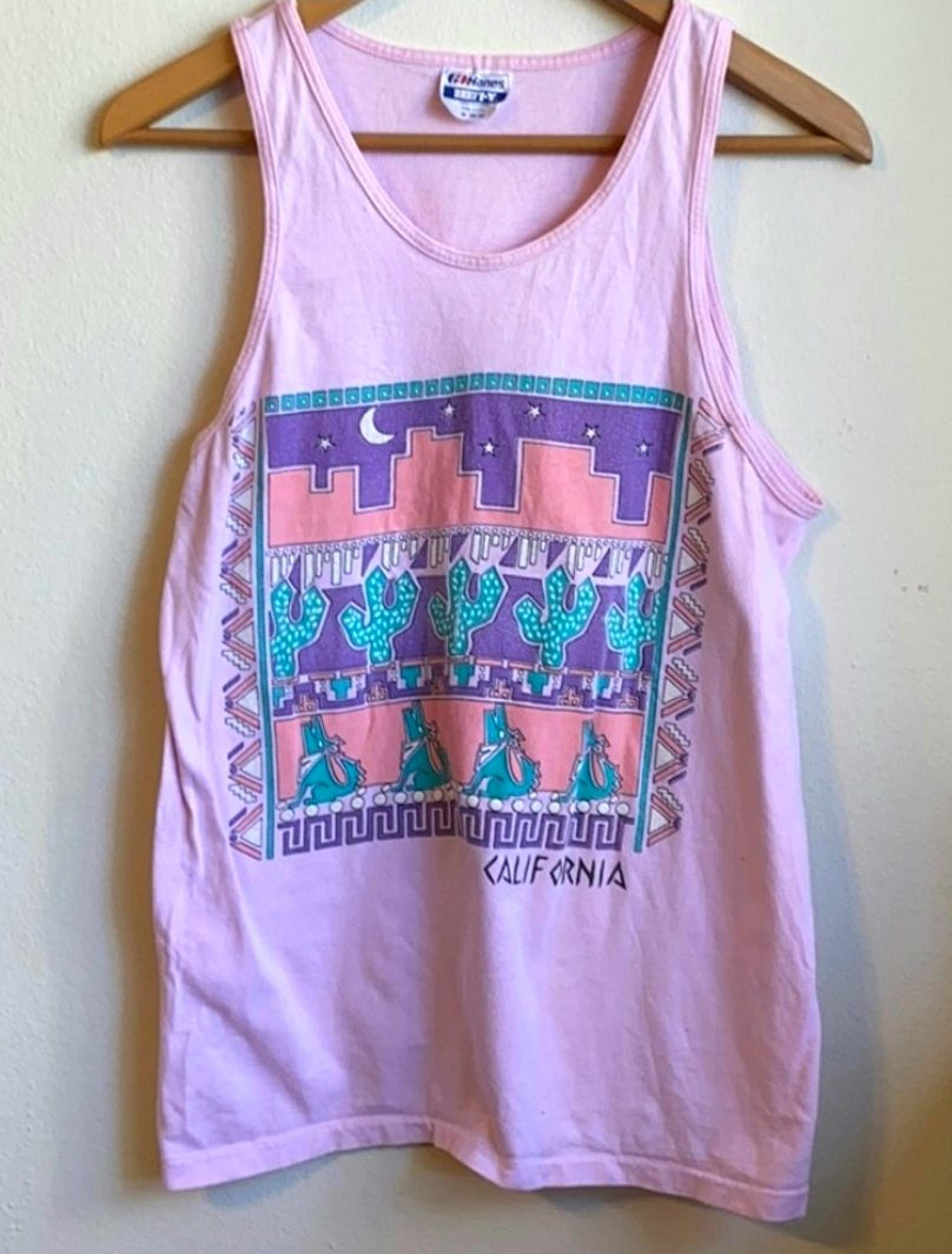 Hanes Light Pink Retro Tank Top Cali