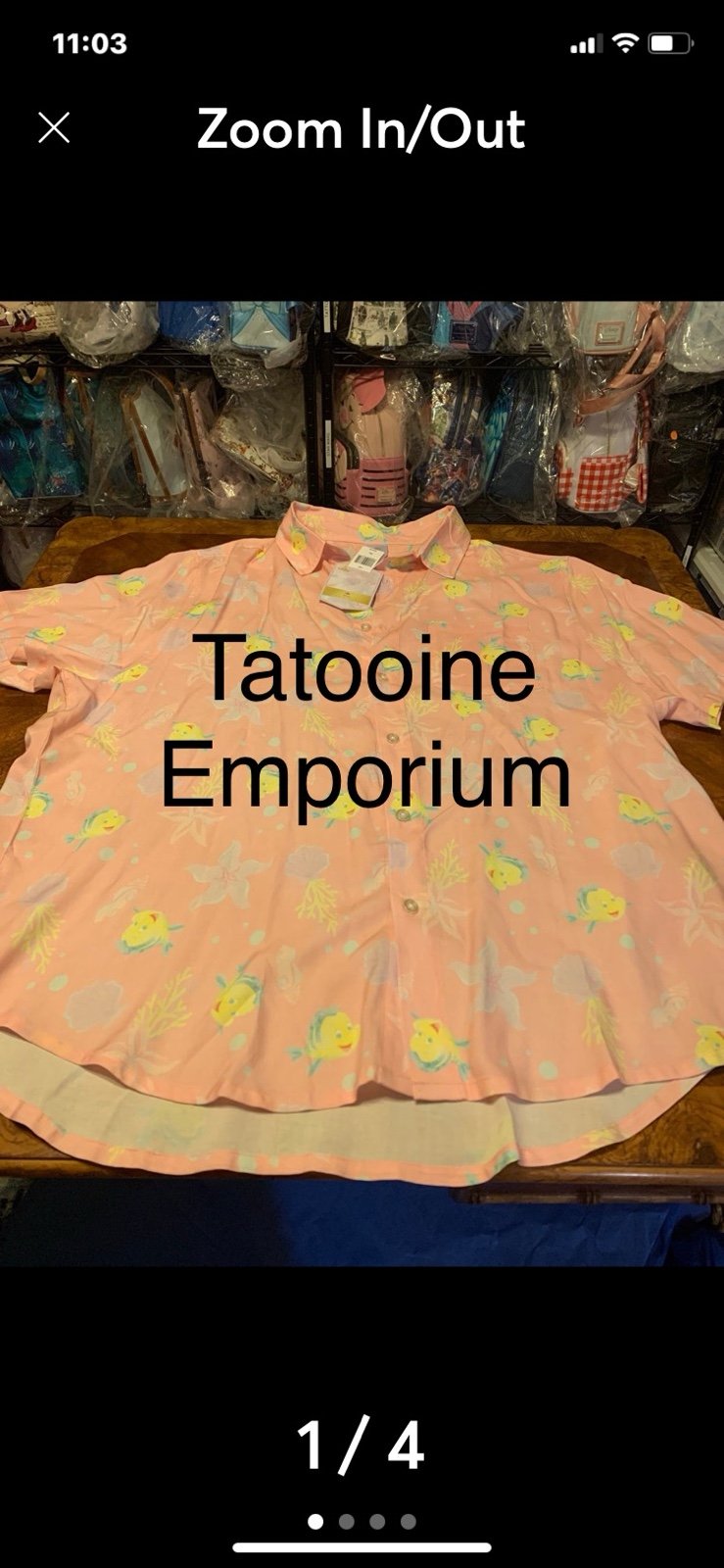 Disney princess short sleeve button down shirt.
