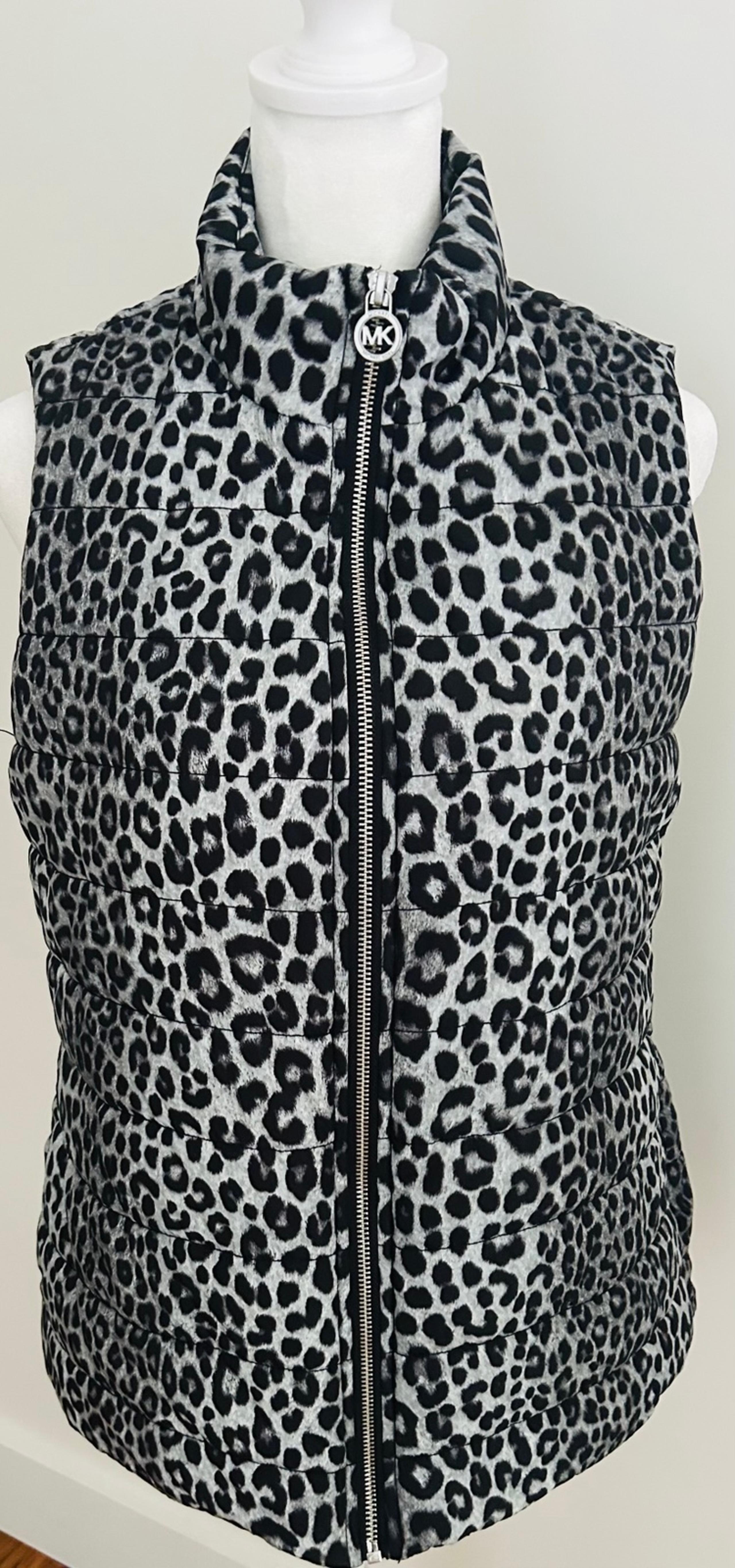 Michael Kors animal print puffer vest  women size Small