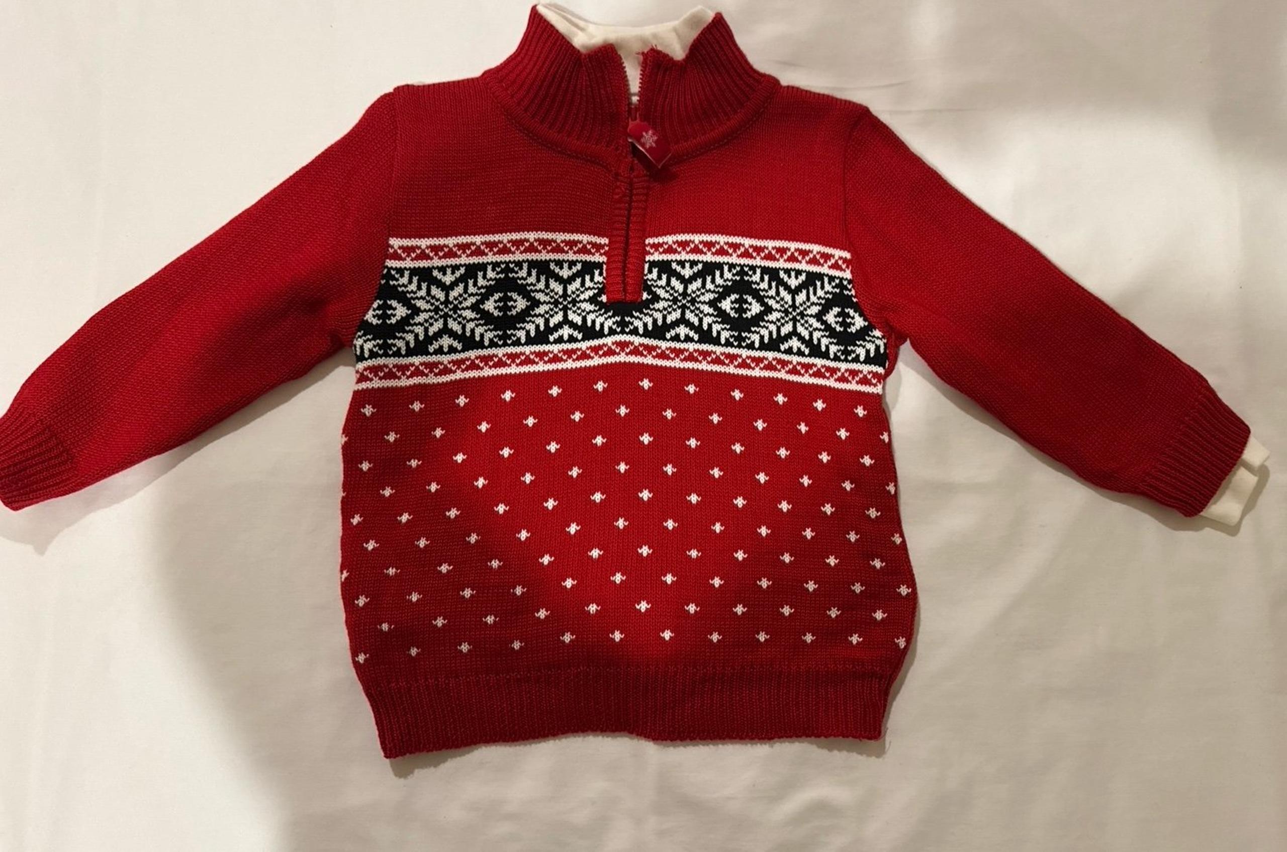 Boys size 4T winter snowflake theme sweater w/ coordinated turtleneck