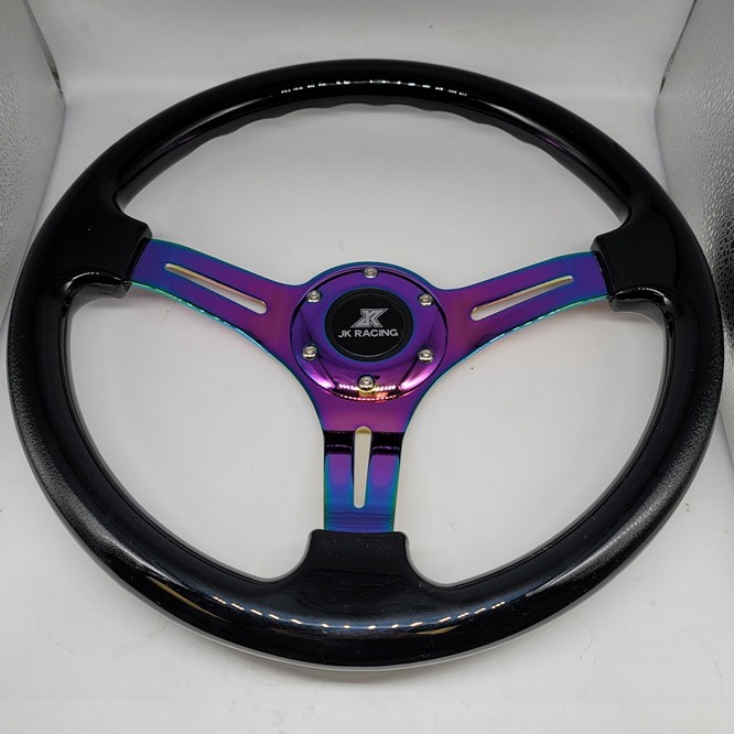 NEW 350MM 14 Universal JK RACING ABS Racing Steering Wheel Black With Neo Spoke