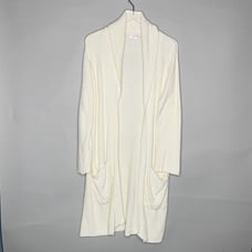 Barefoot Dreams 2 Unisex Cream Bamboo Chic Lite Knit Robe *flaw