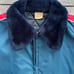 Vintage Racing Stripe Faux Fur Collar Bomber Jacket