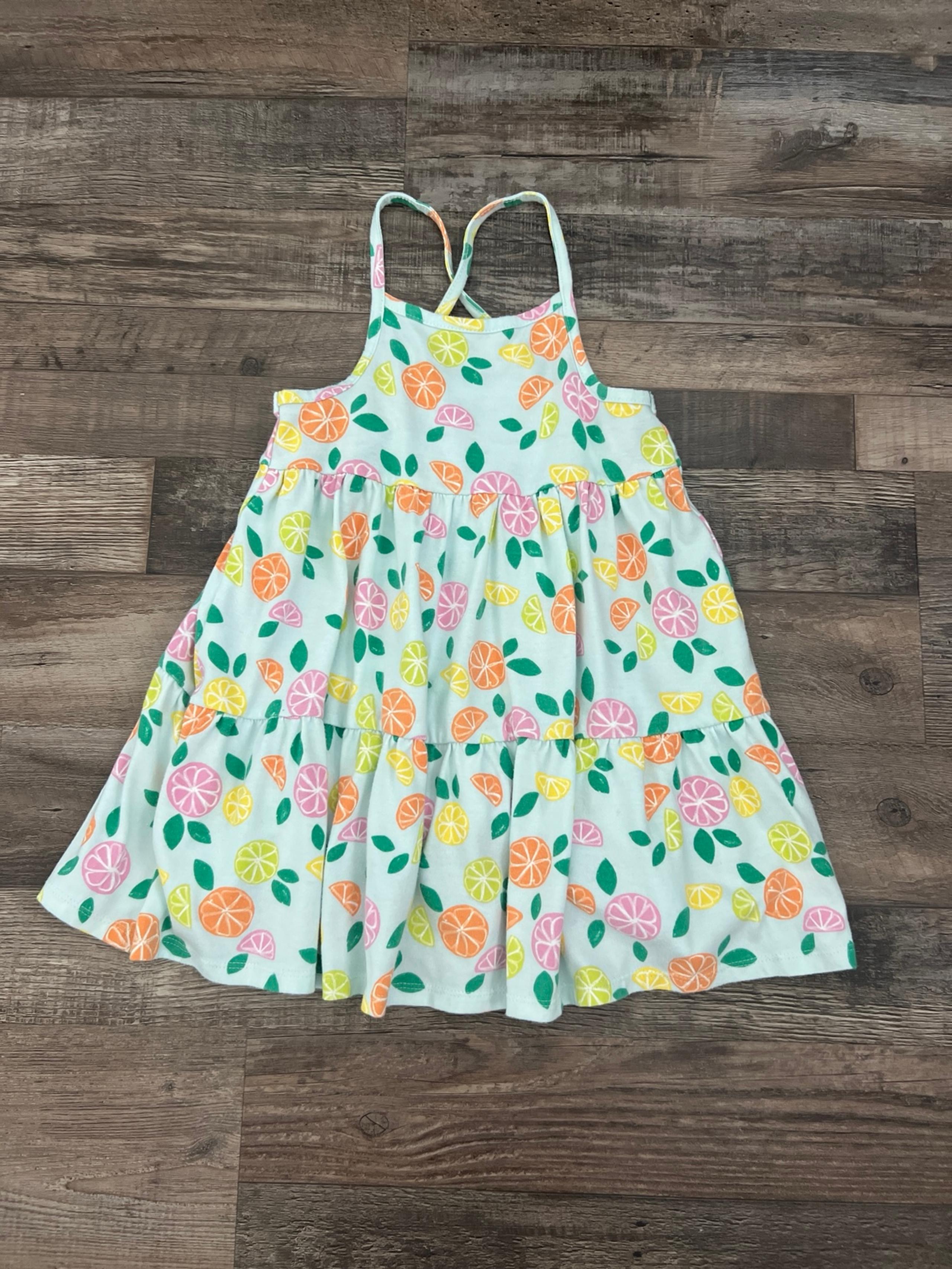 Cat & Jack toddler girl racerback tank sundress fruit lemons 4t summer outfit