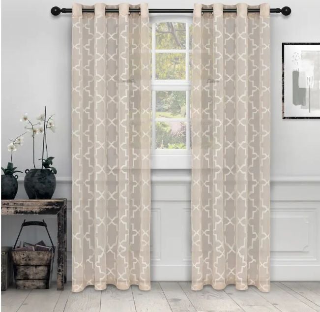 Superior  Semi-Sheer Quatrefoil Printed