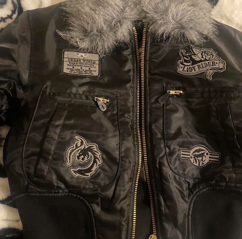 Urban world gear bomber jacket with fur trim