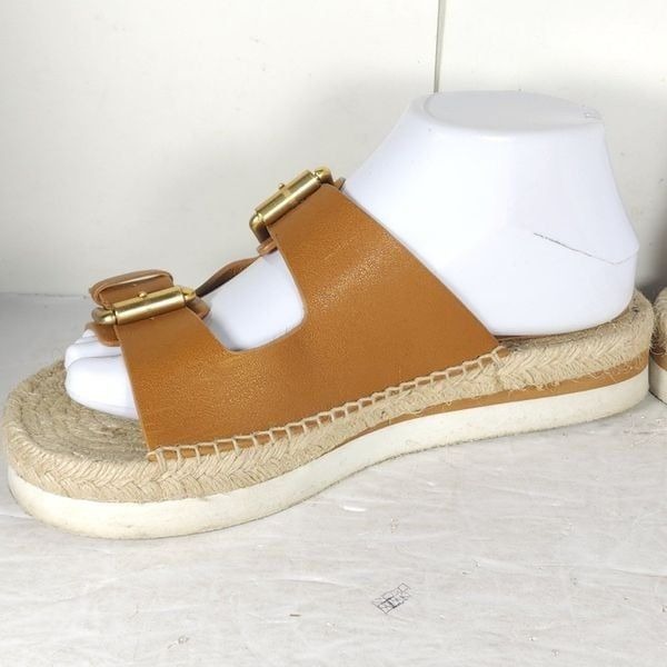 【関税込み】See by Chloe タン Glyn スライド SEE BY CHLOÉ Glyn Espadrille Crocheted Edge Ankle-Strap