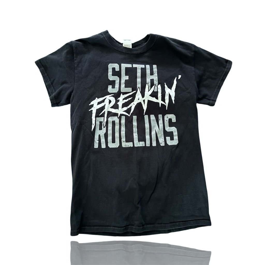 Vintage WWE Seth Rollins Freakin' Rollins Black T-Shirt Size Small: