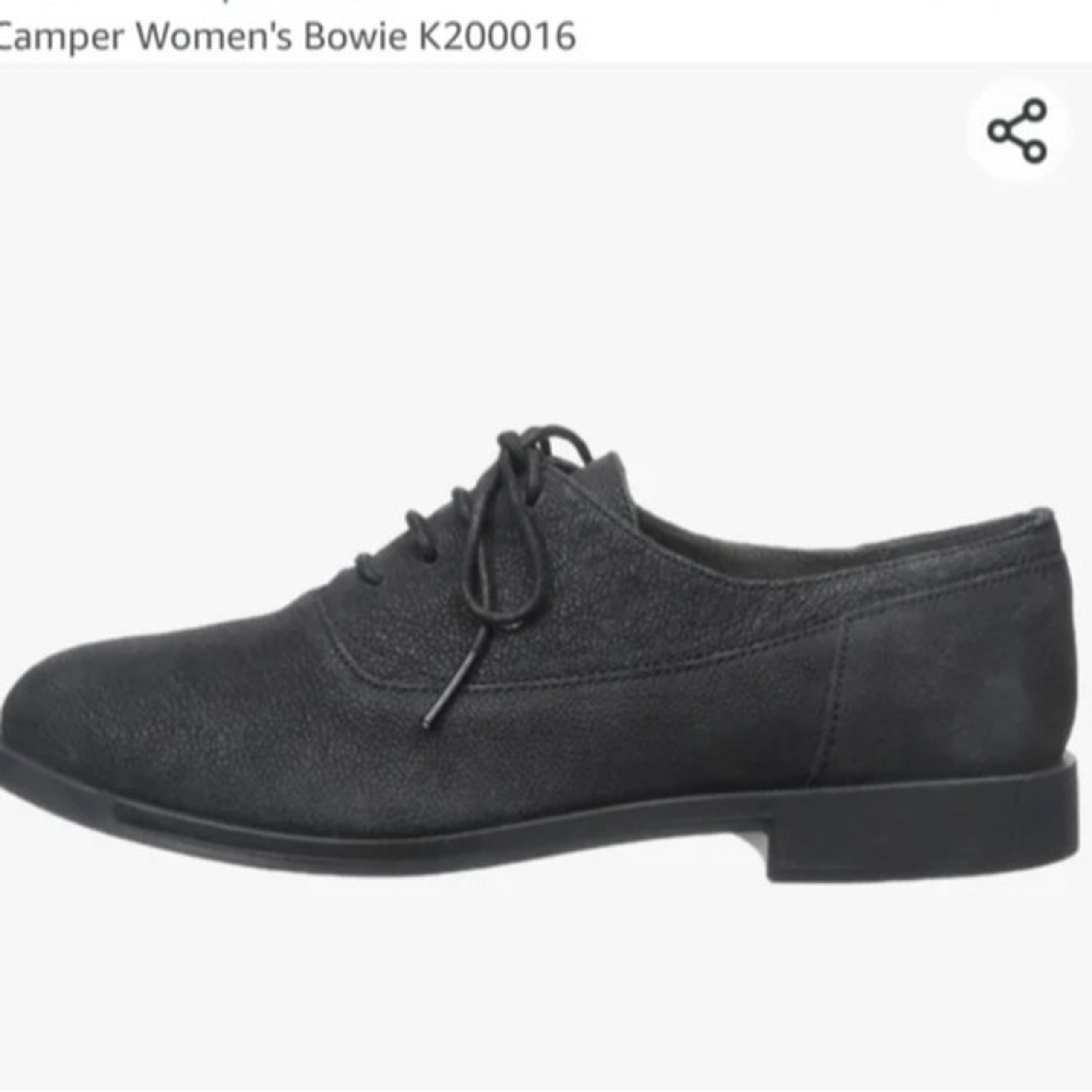 Camper Women's Bowie Oxford Lace Up Shoes in Black Size 38 (7.5)