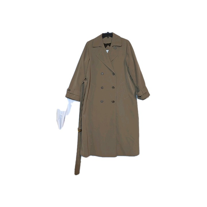 Jacqueline Ferrar Trench Coat - Size 8P - Khaki Green- Removable Lining
