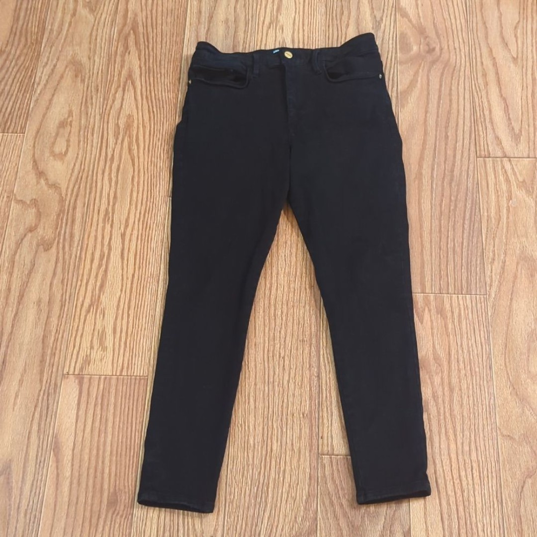 Frame Denim Le One Skinny black jeans stretchy ankle high rise size 2