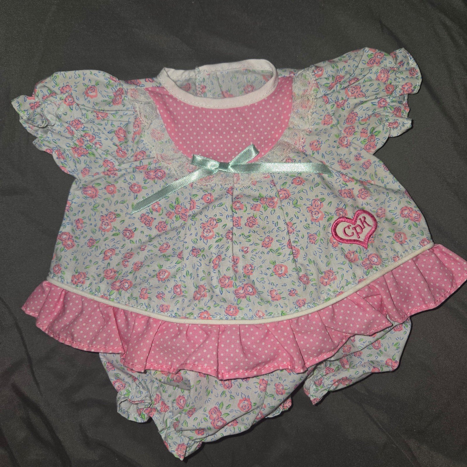CPK Cabbage Patch Kids [2005] Pink Floral Baby Doll Dress & Bloomers
