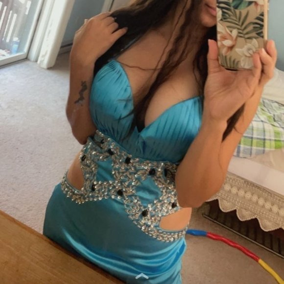 Long Satin Halter Prom Dress