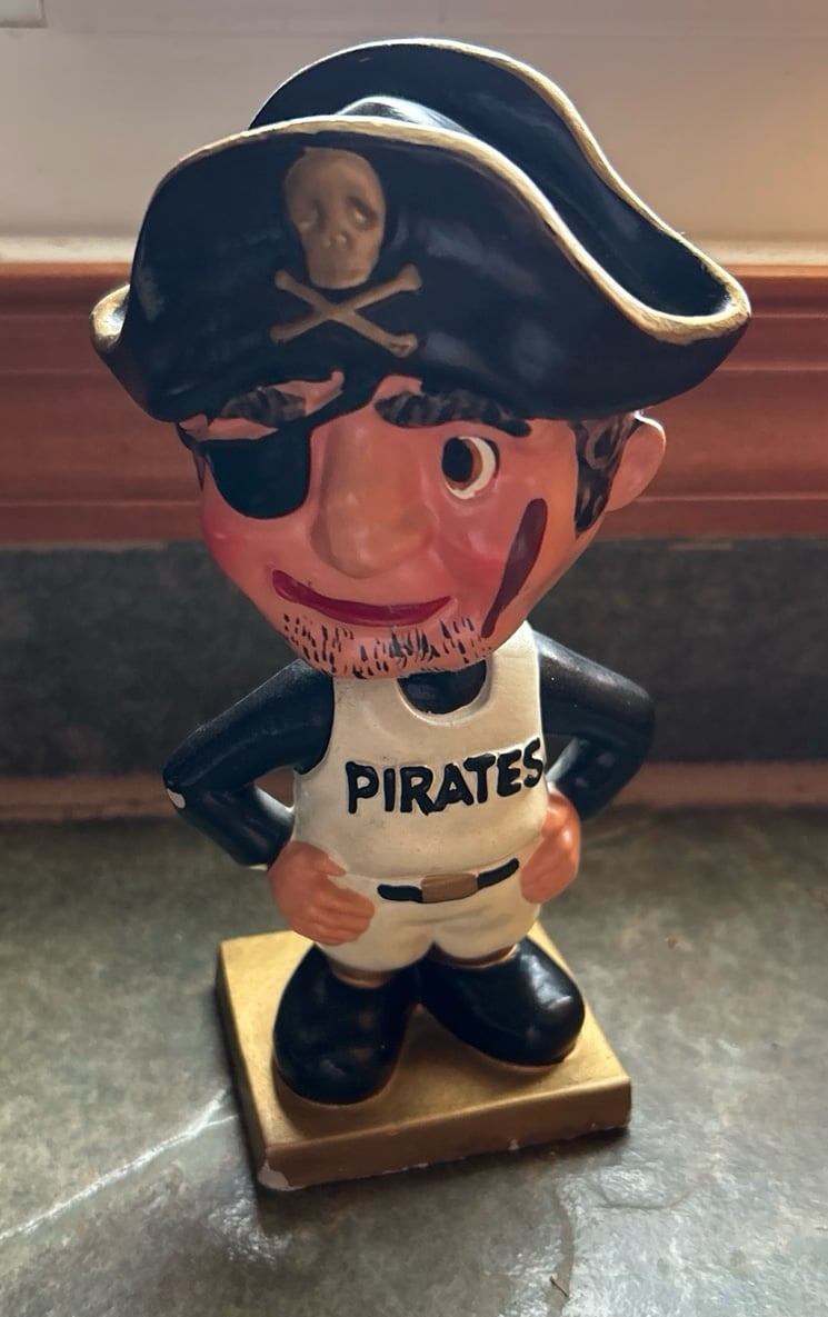 Vintage Pittsburg Pirates Bobble Head Jolly Roger Nodder 1960s