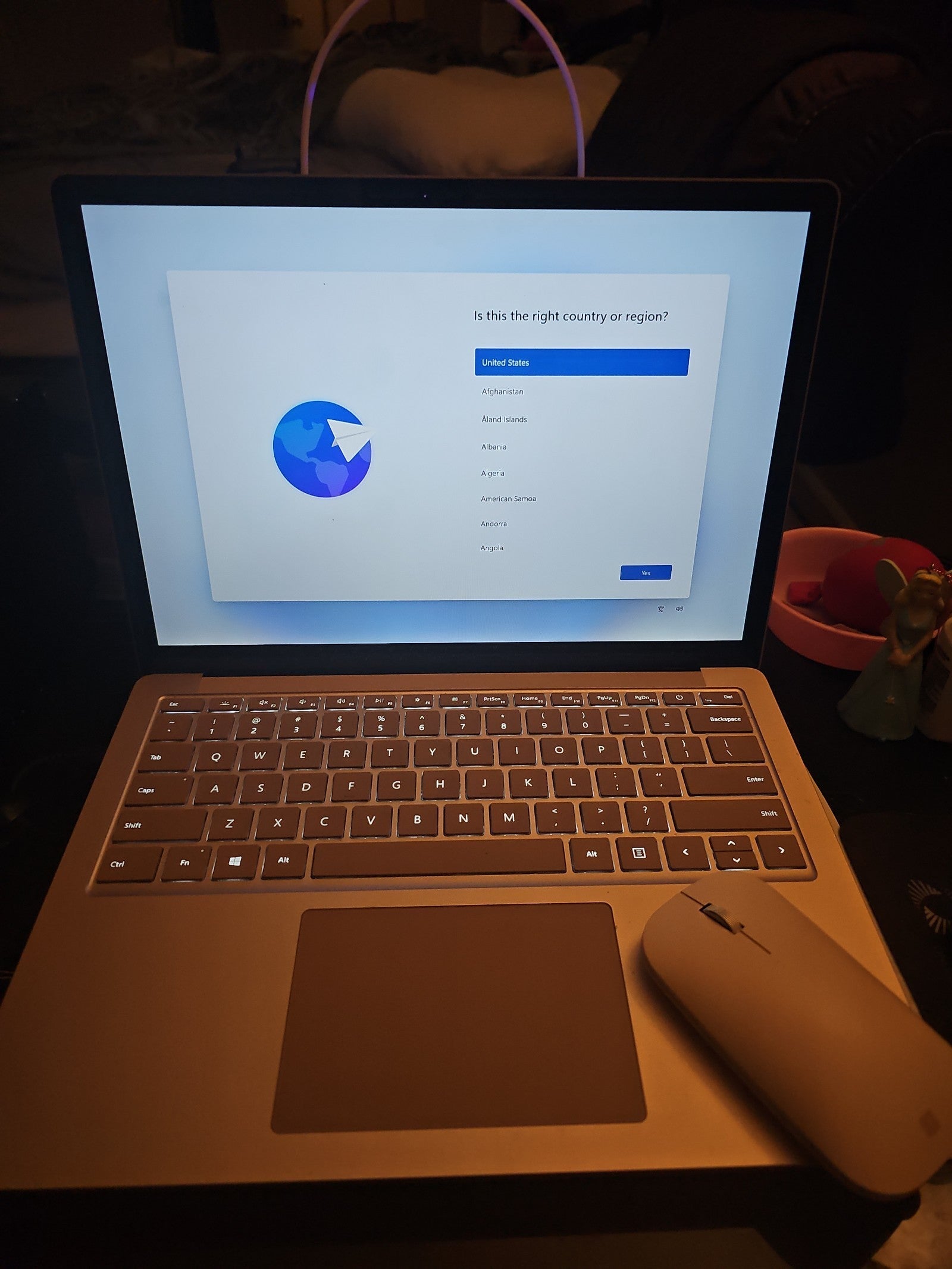 Microsoft laptop model 1868 Rose Gold with Mouse