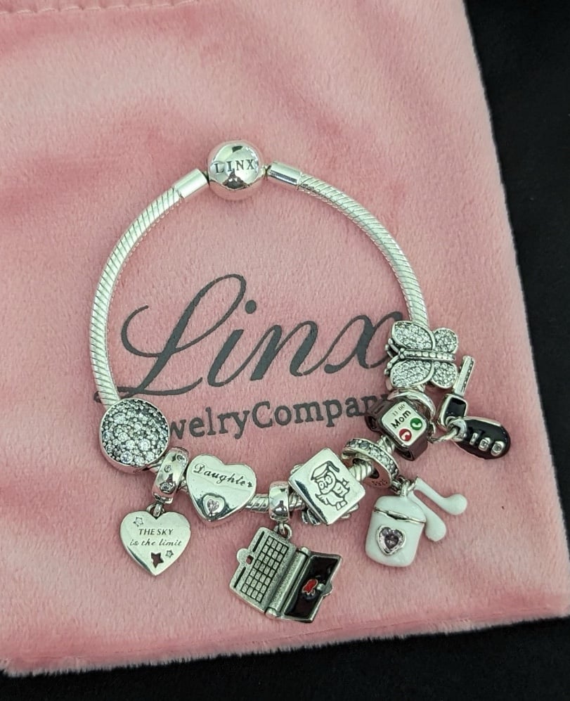 Linx Snake Chain Bracelet with Daughter Themed Charms