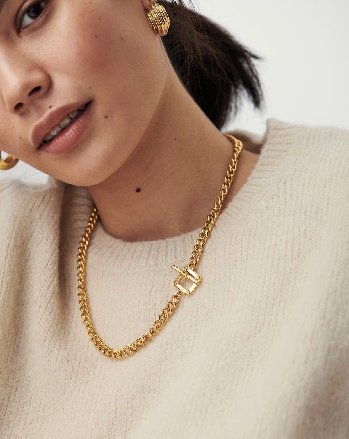 MISSOMA Lucy T-Bar Chain 18k Gold Necklace