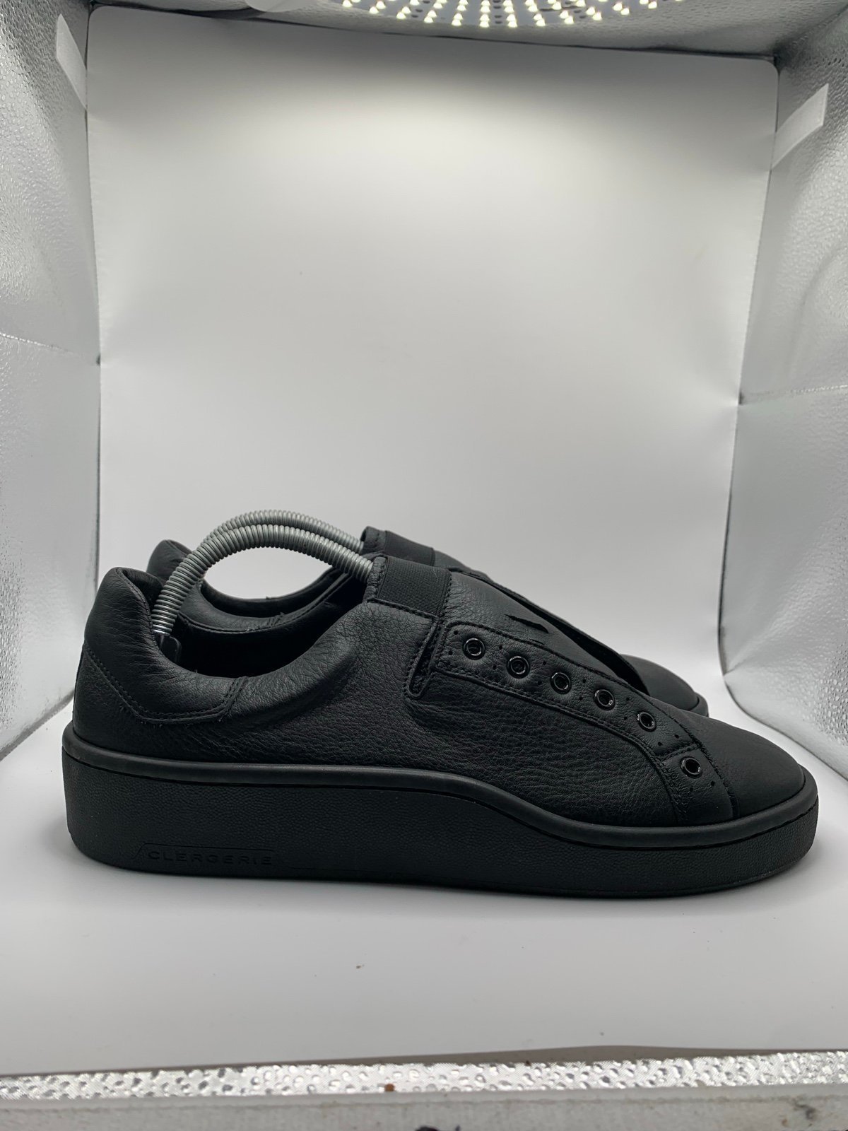 Clergerie Gin Paris Womens Black Leather Sneakers Size EU 41 US 10.5