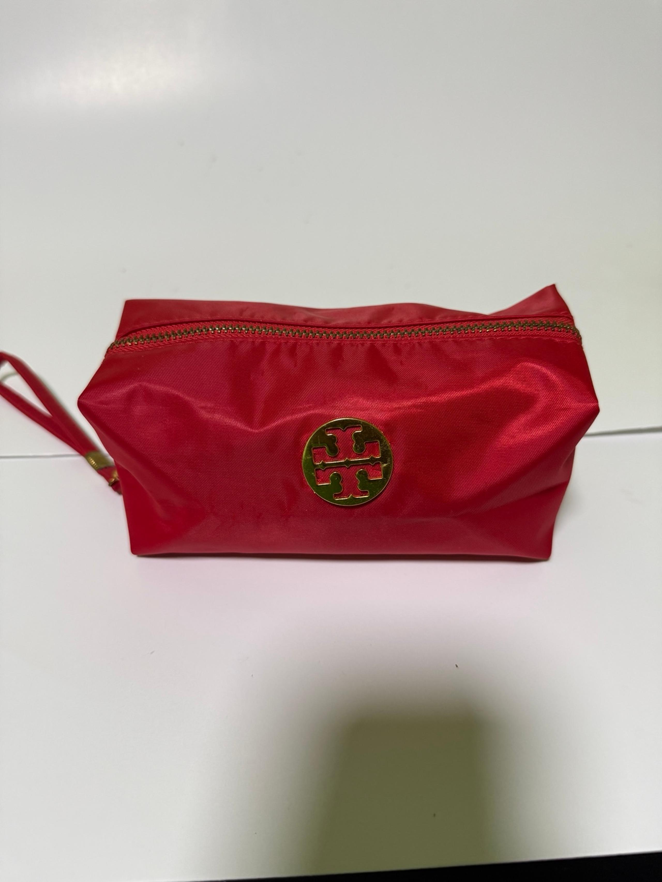 Tory Burch Red Nylon Cosmetic Bag