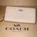 COACH Wallet in Nude/Taupe Pebble Leather 57215 Accordion Zip Around AUTHENTIC