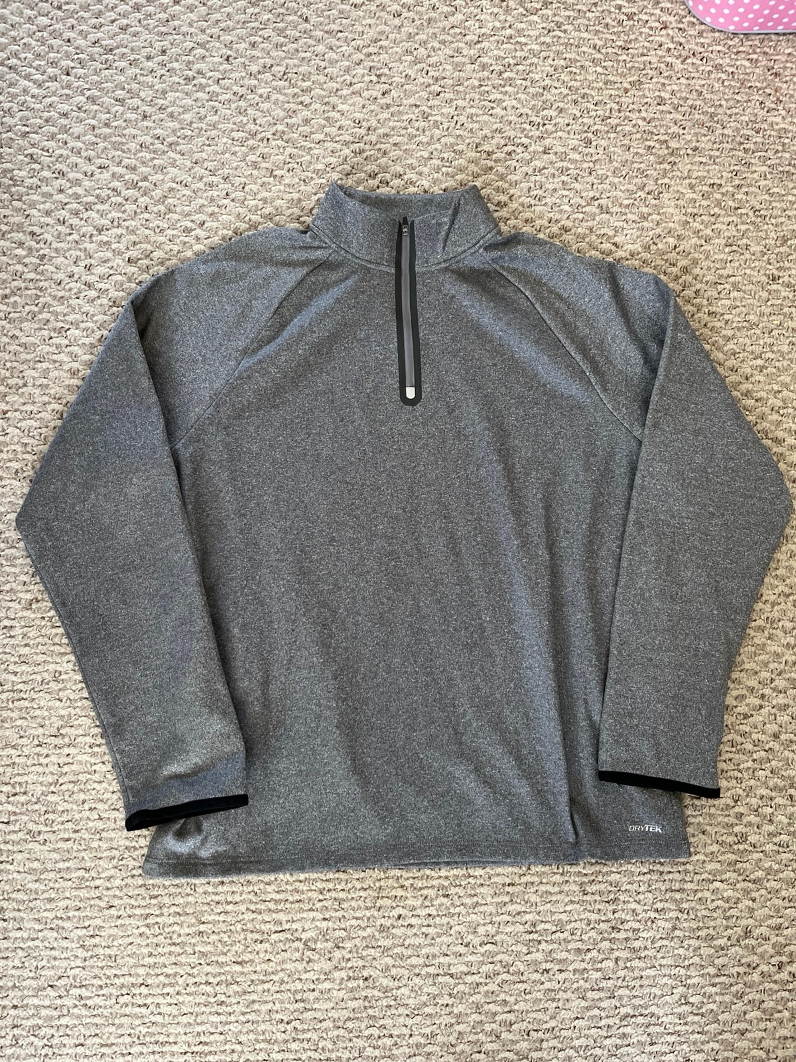Tek Gear DRYTEK Men’s Grey Heather Quarter Zip Jacket (L)