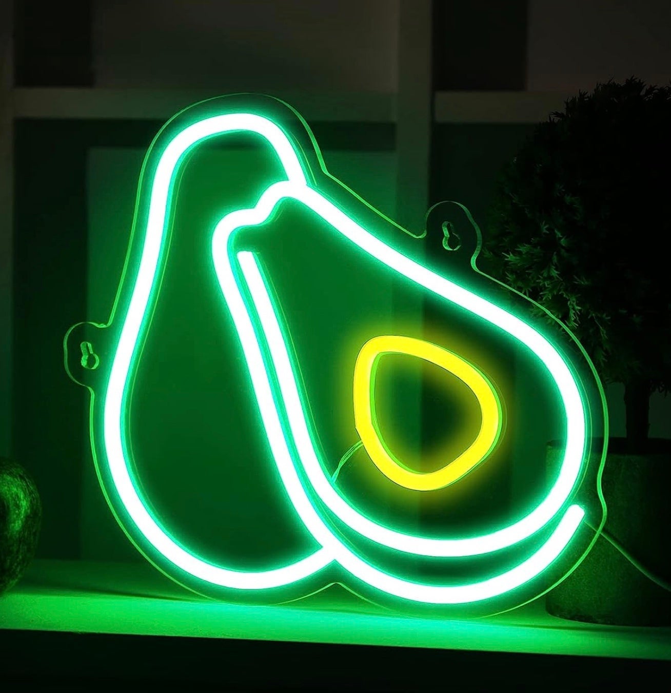 Tasty Bright Vivid Green Avocado LED Night Light Room Wall Decoration