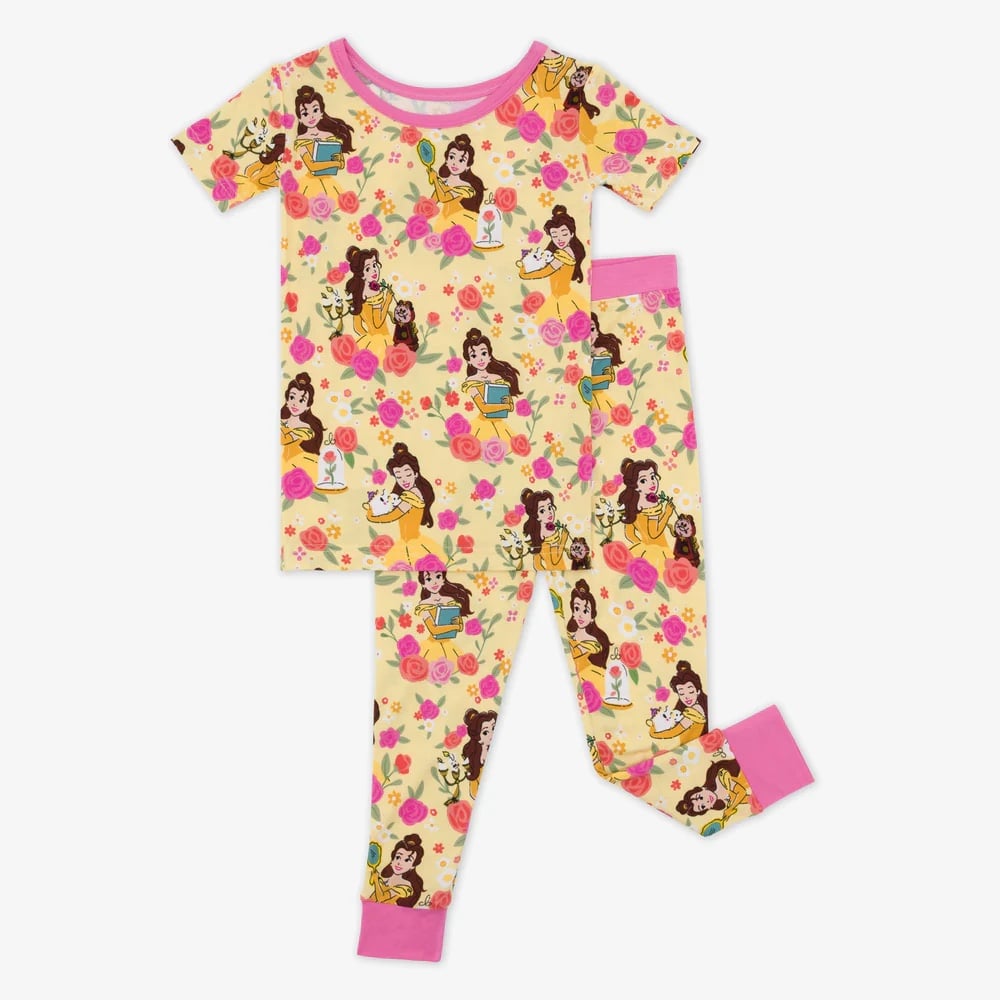 Little Sleepies Disney Princess Belle Short Sleeve Pajama Set 18-24M