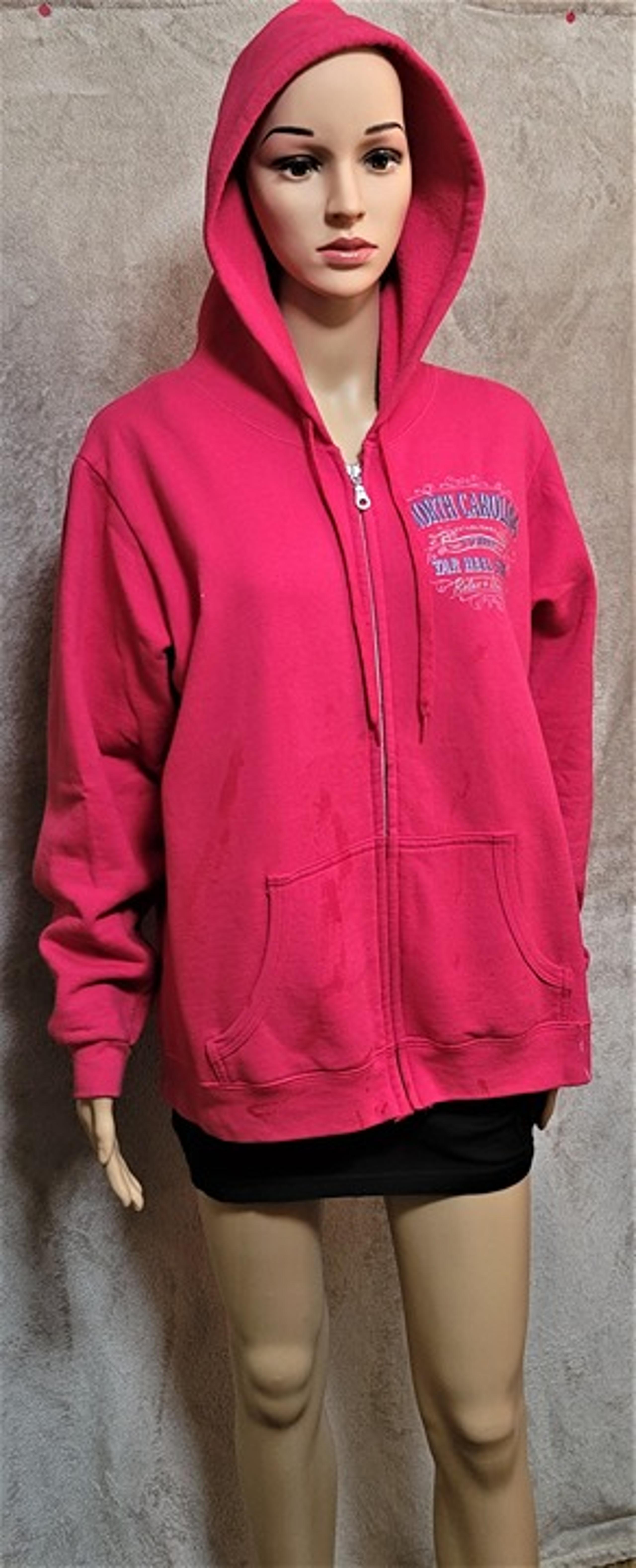 Gildan Pink sweater hoodie with zipper