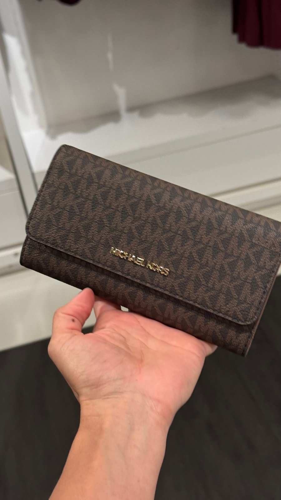 Michael kors trifold credith card wallet powder Brown Mk