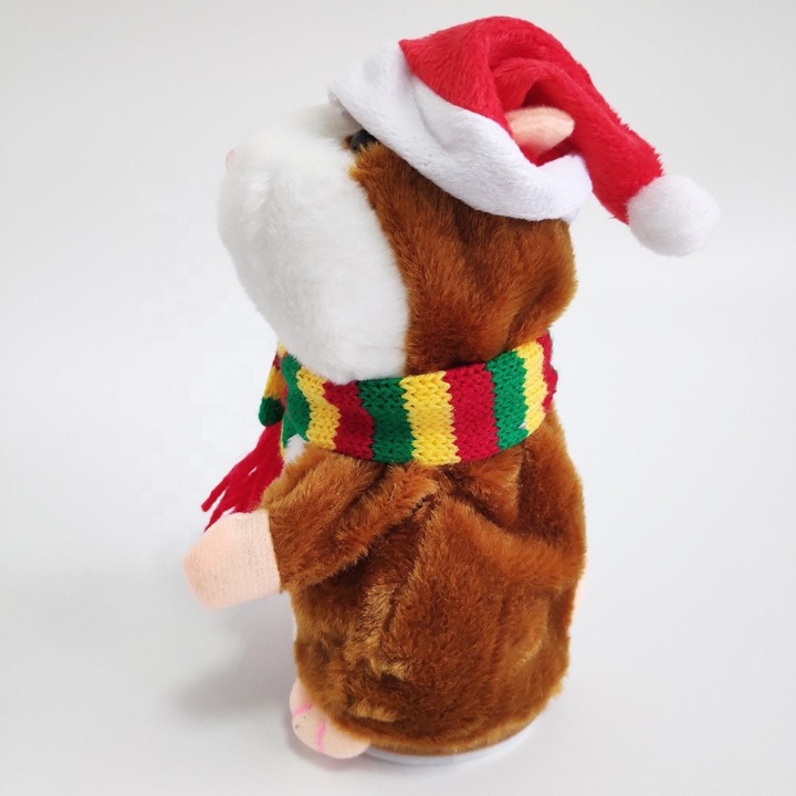 Wholesale Talking Hamster Toy with Christmas Hat and Scarf