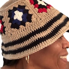 New Hand Crochet Unisex Granny Squares Bucket Hat