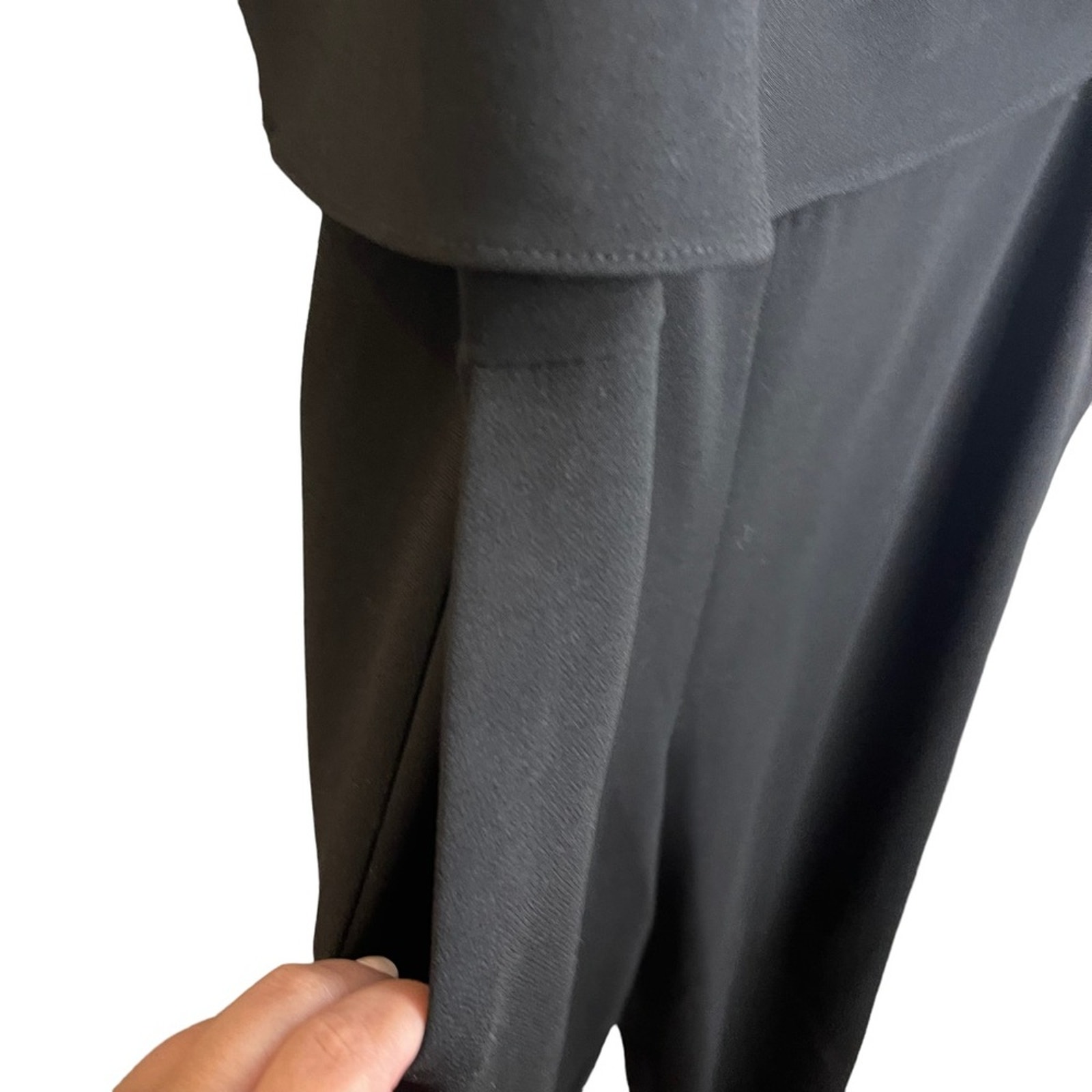Theory Odila Black Plunging Crepe Jumpsuit - detail