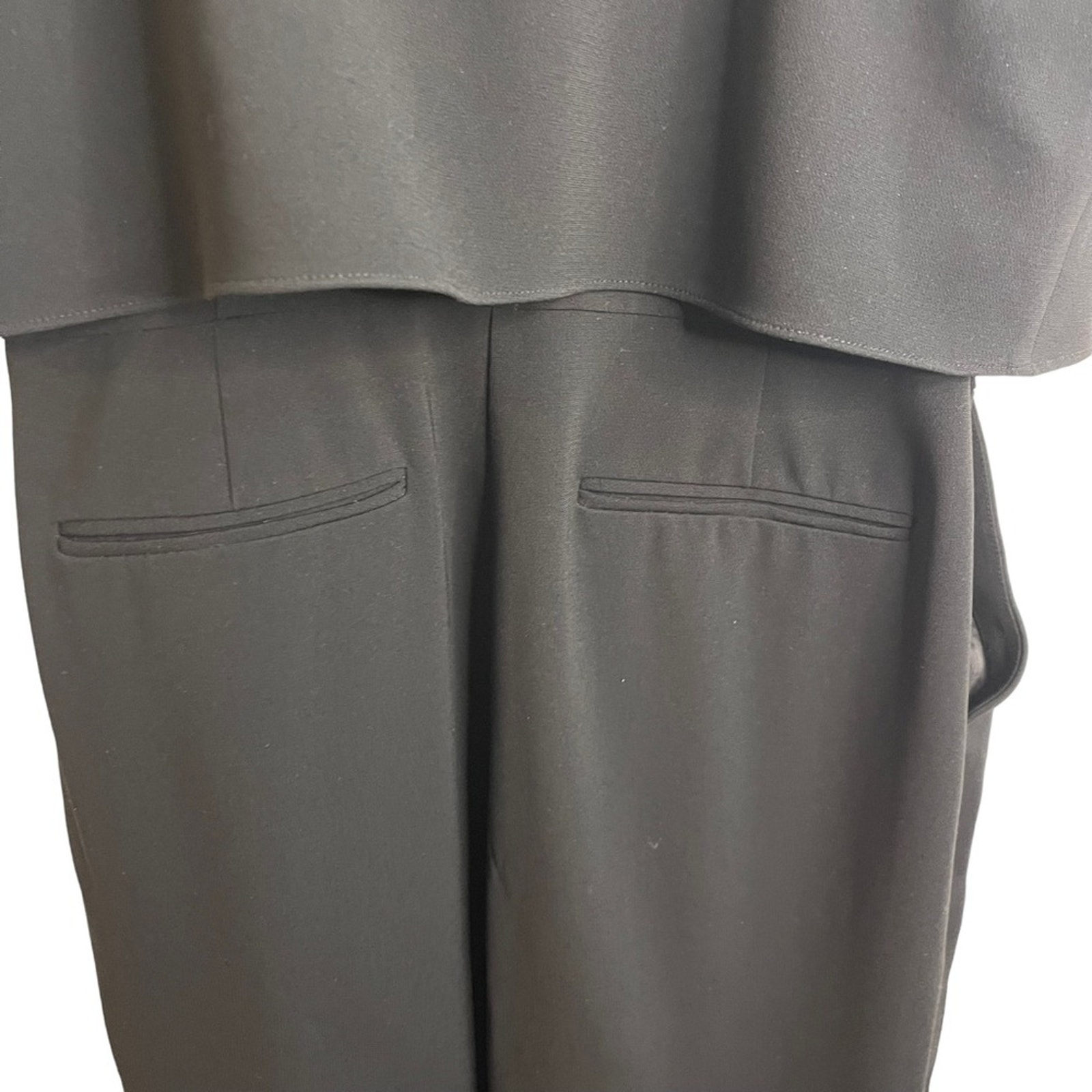 Theory Odila Black Plunging Crepe Jumpsuit - detail