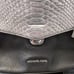 MICHAEL KORS Bristol Flip Top Handle Satchel Purse Handbag Black Silver Croc