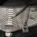 MICHAEL KORS Bristol Flip Top Handle Satchel Purse Handbag Black Silver Croc