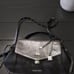 MICHAEL KORS Bristol Flip Top Handle Satchel Purse Handbag Black Silver Croc