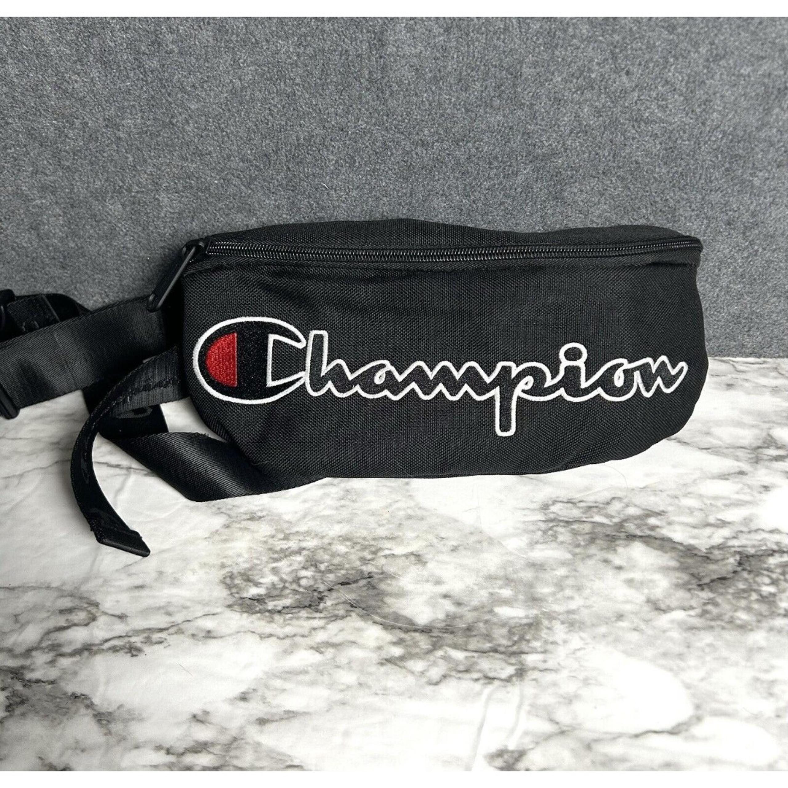 Black Champion Unisex Life Reverse Weave Crossbody Waist Pack Large Fanny Pack