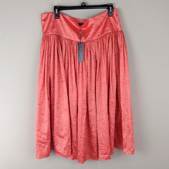 Talbots | Pink Orange Silk Blend Skirt